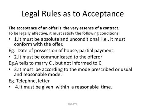 legal rules of acceptance